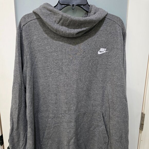 Nike Tops - Nike Gray Cowl Neck Hoodie 2X – Cozy Pullover Sweatshirt with Kangaroo Pocket